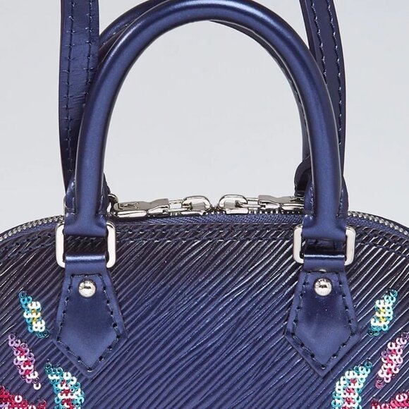 Louis Vuitton Bleu Nuit Epi Leather Sequin Flames Nano Alma Crossbody Bag - Picture 8 of 11